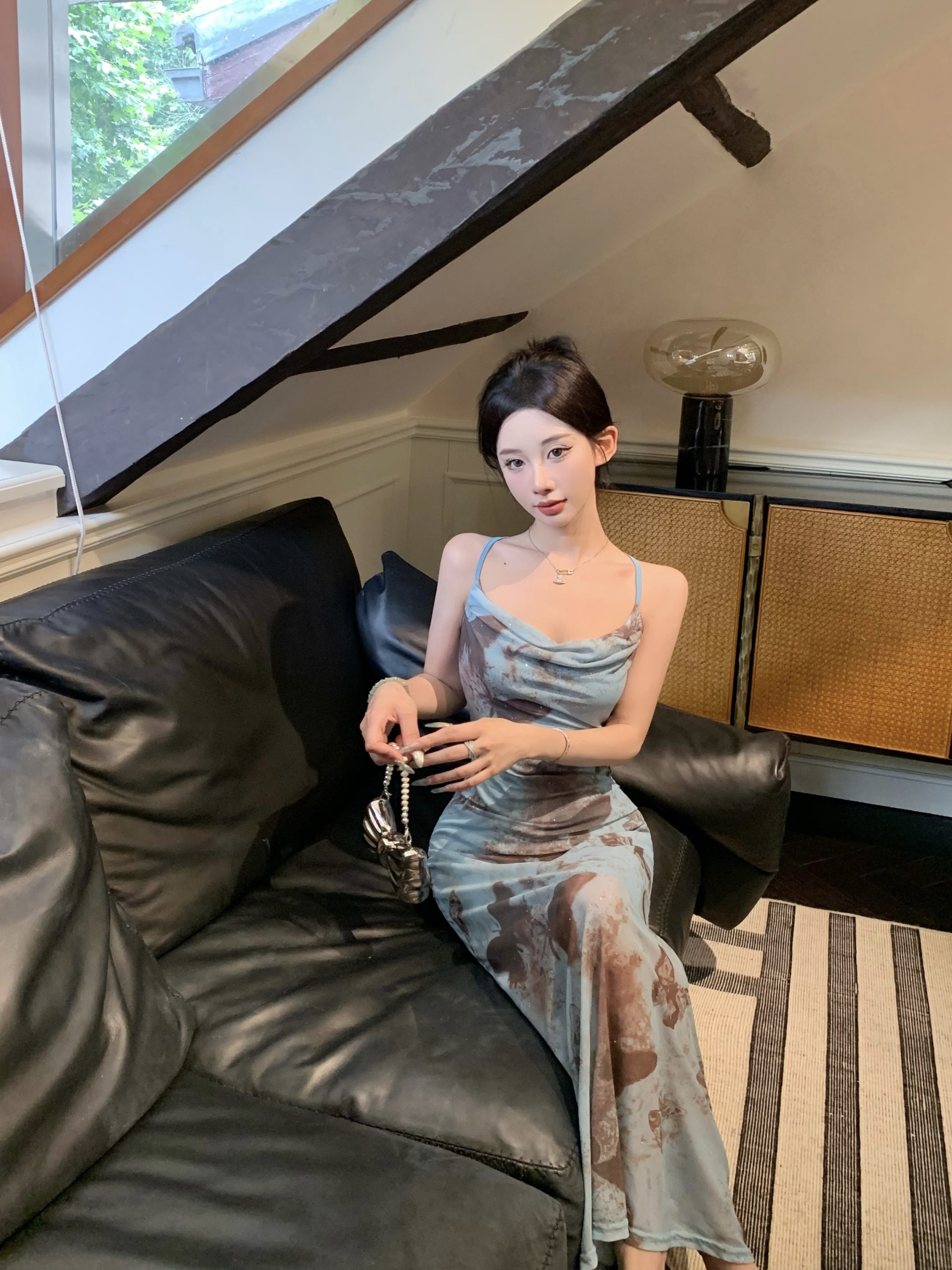 Butterfly Tie-Dye Cami Dress French Tea Break Backless Bodycon Long Dress - Style 469934 - Image 4