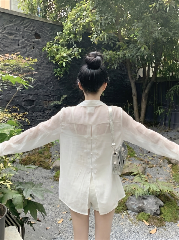 Women's UV Protection Bow Back Shirt Summer Lightweight Loose Fit - Image 2