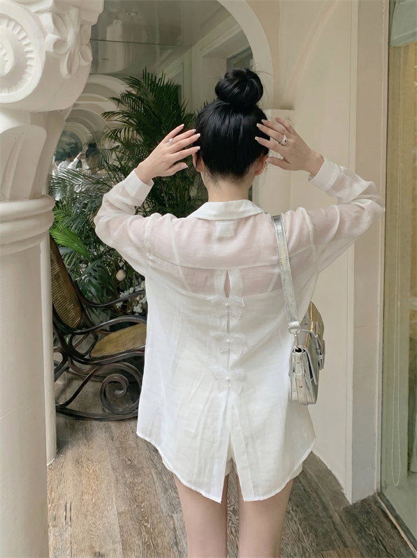 Women's UV Protection Bow Back Shirt Summer Lightweight Loose Fit - Image 3