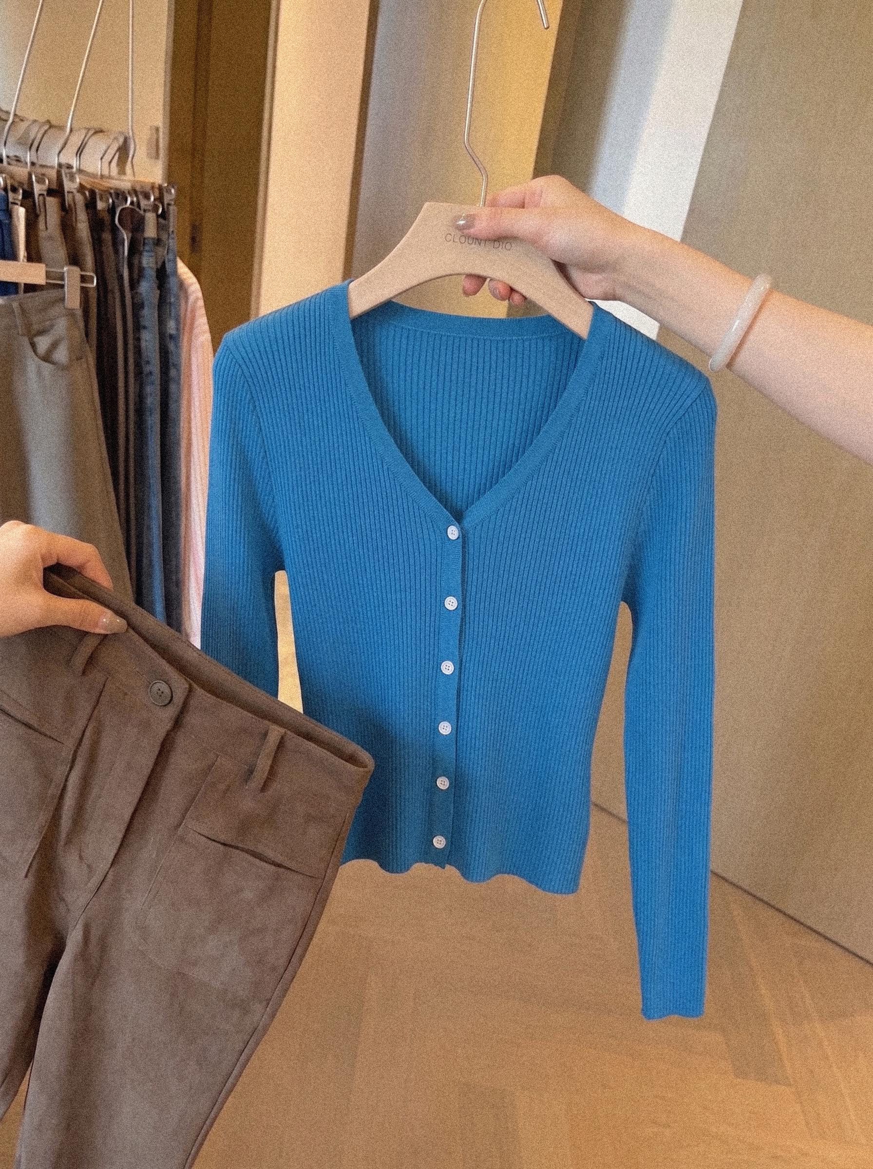 Women's Royal Blue Knit Cardigan Sweater Soft Viscose Open Front