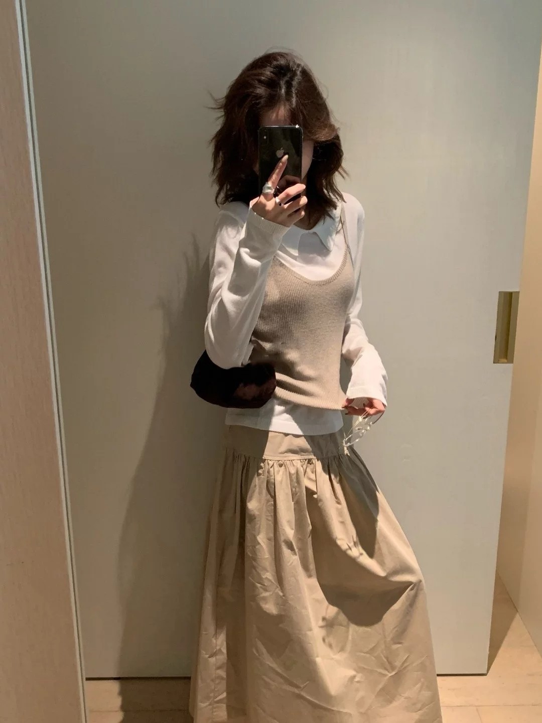 Korean Color-Block Knit Sweater with Cami Two-Piece Set - Image 3